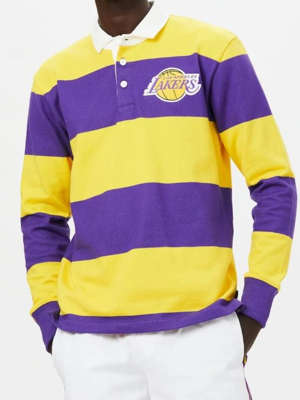 *NEW Rowing Blazers NBA LA Lakers Rugby Striped Shirt Size XS
